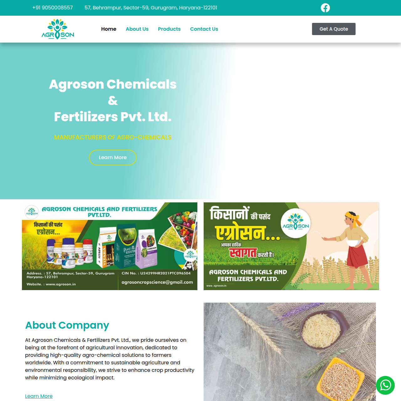 Agroson International Website Preview