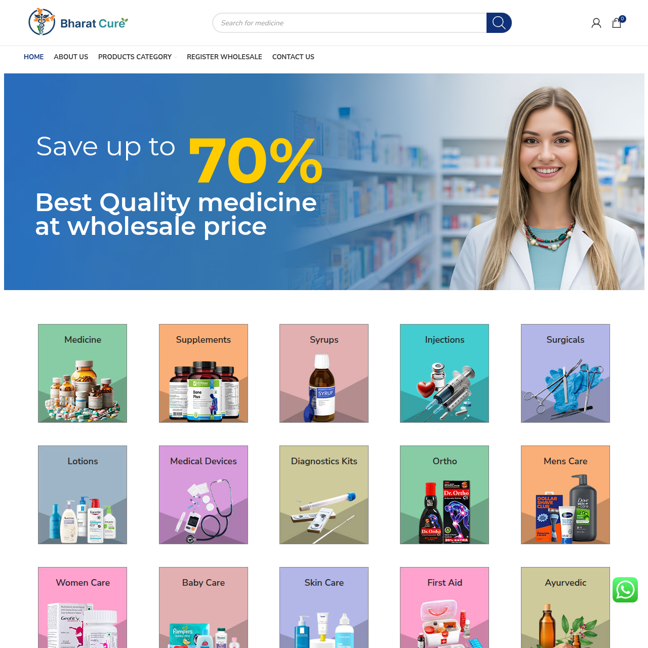 Bharat Cure Healthcare Website Preview