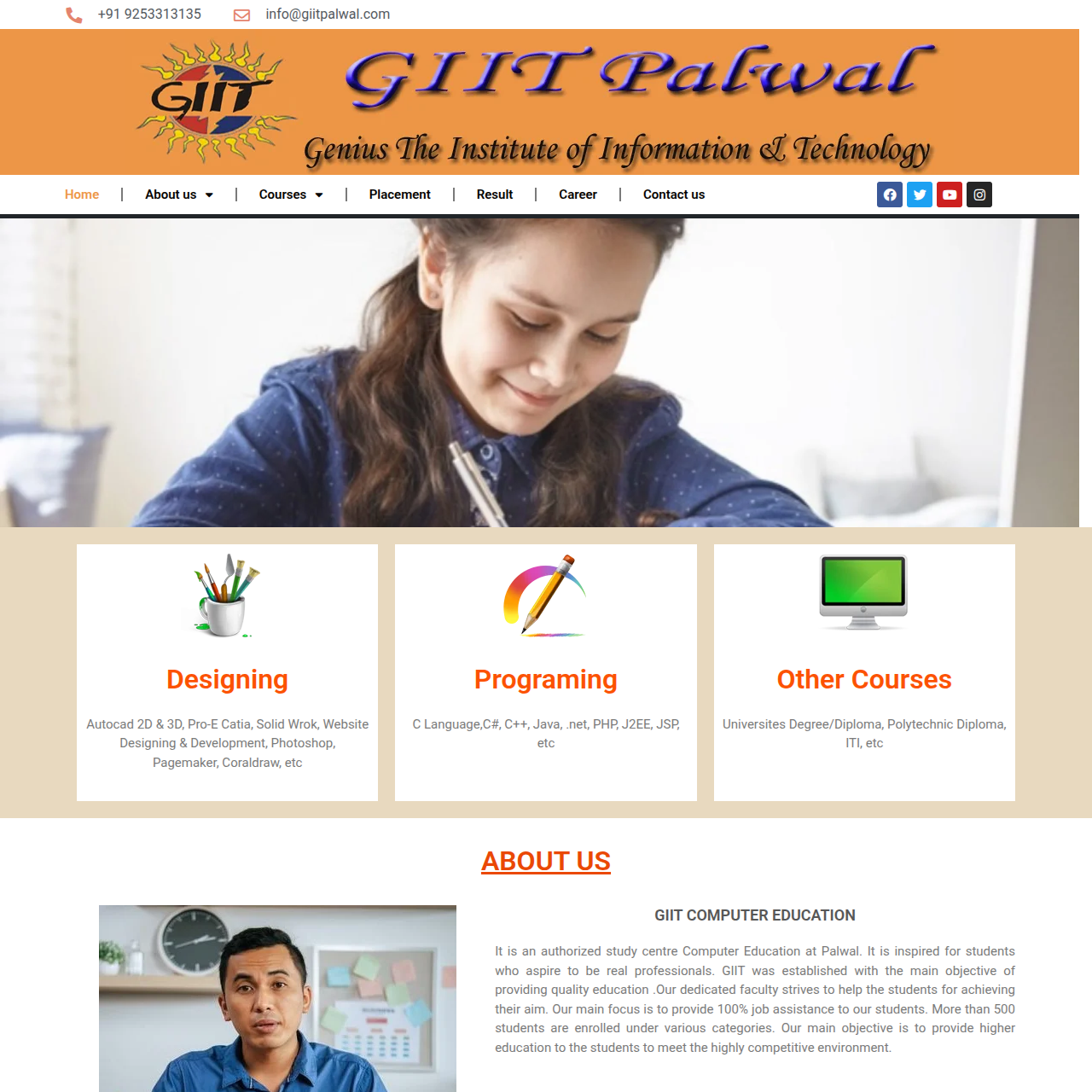 GIIT Computer Institute Palwal Website Preview