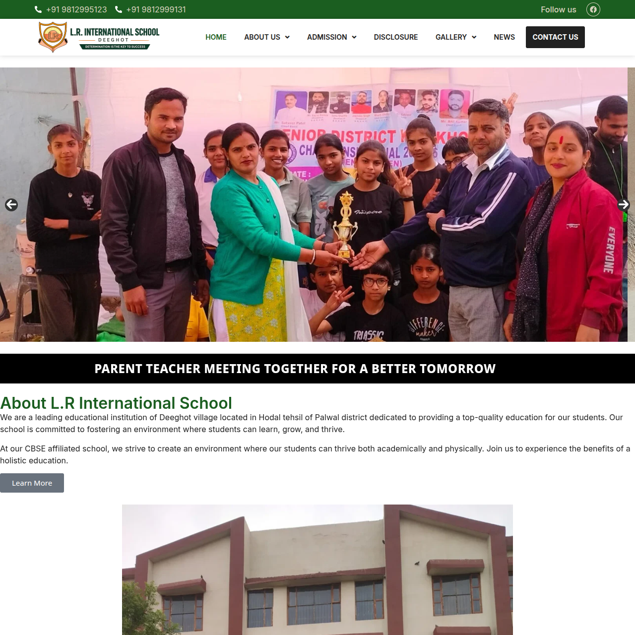 LR International School Website Preview