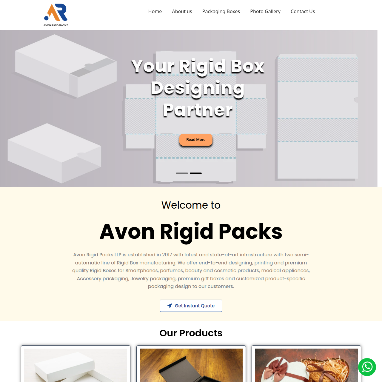 Rigid Packs Pvt. Ltd. Website Preview
