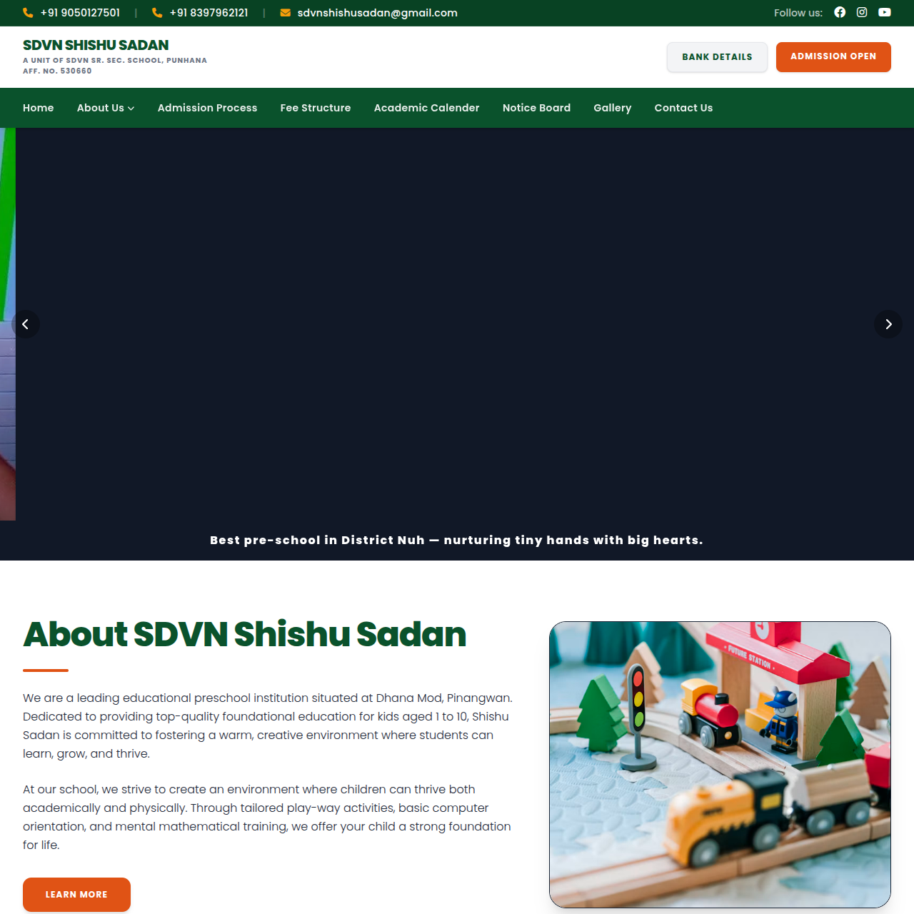 Shishu Sadan Senior Secondary School Website Preview