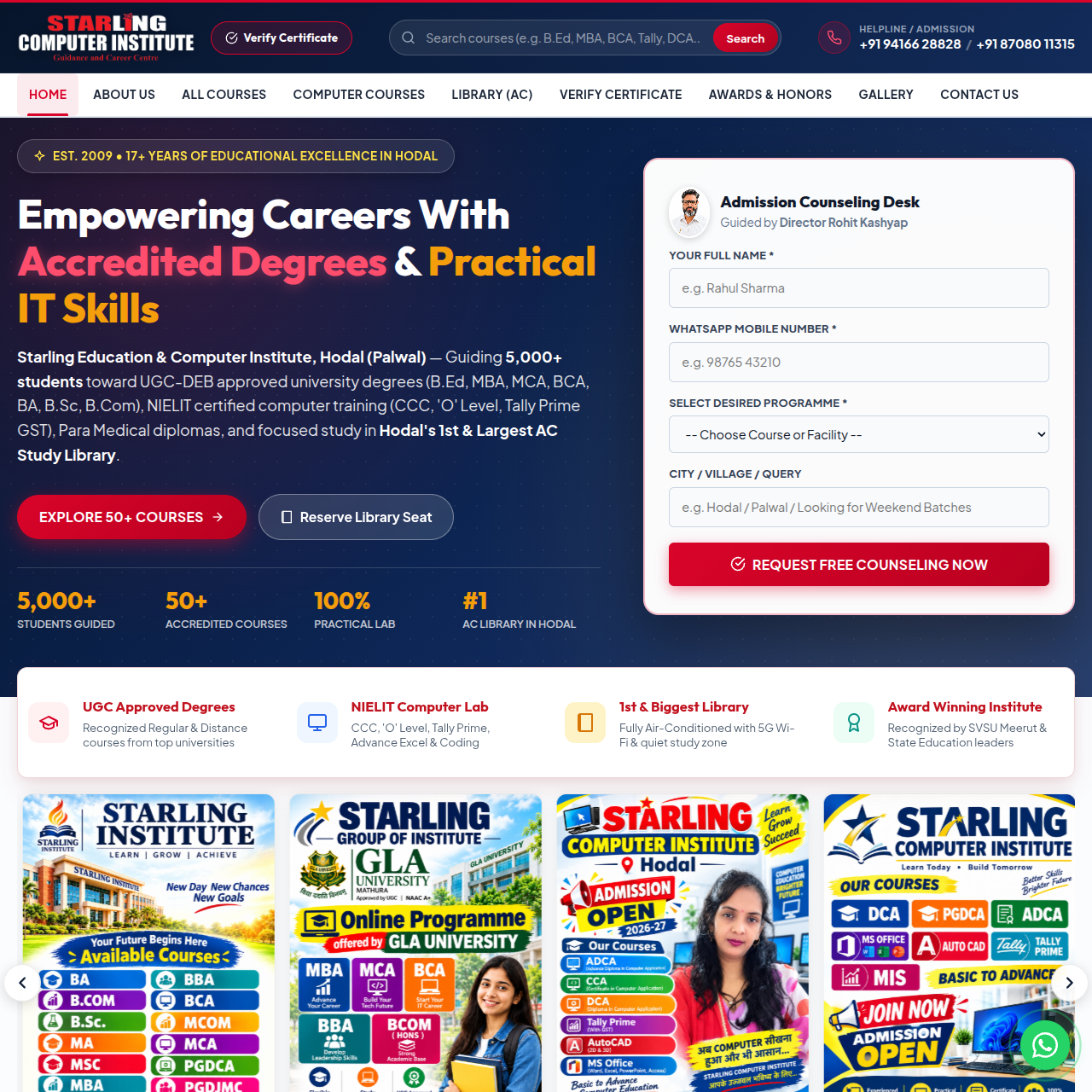 Starling Education Consultants Website Preview
