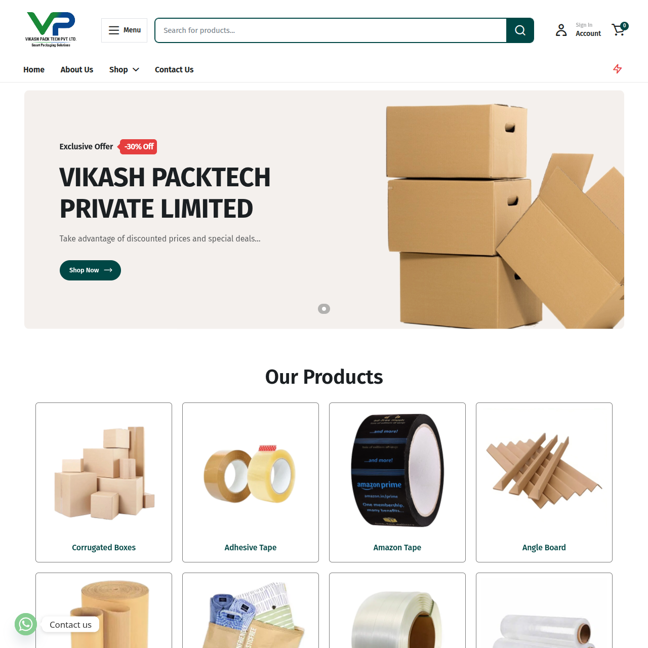 Vikash Packtech Machines Website Preview